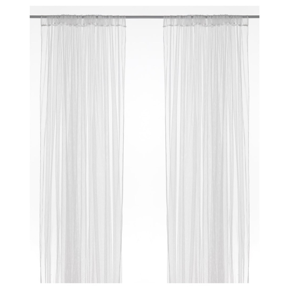 Set of 6 - Pair IKEA LILL Sheer Curtains White Mesh - Picture 6 of 7